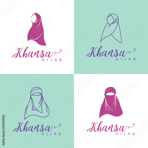Hijab Logo. Niqab Logo Design