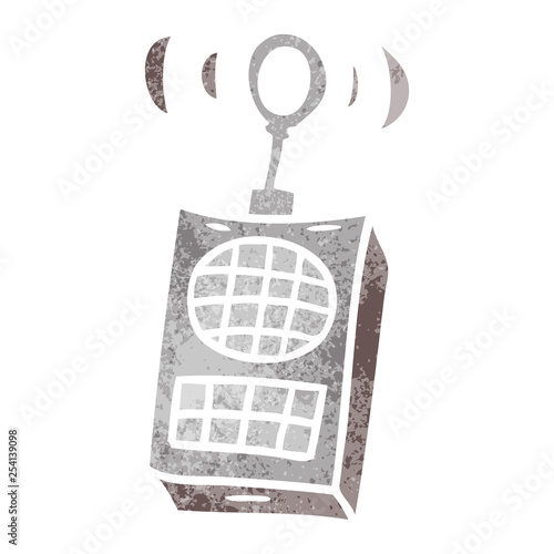 retro cartoon doodle of a walkie talkie