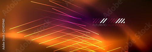 Shiny glowing lights neon color design background