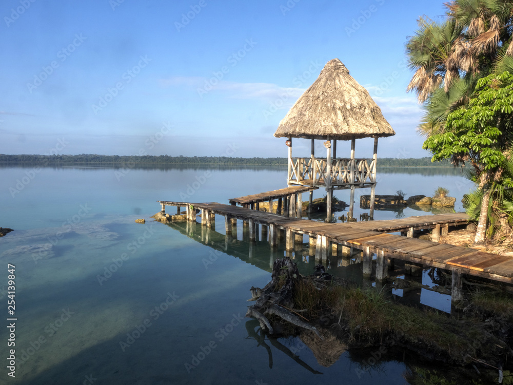Laguna Lachua lies in the middle of the forest, Guatemala