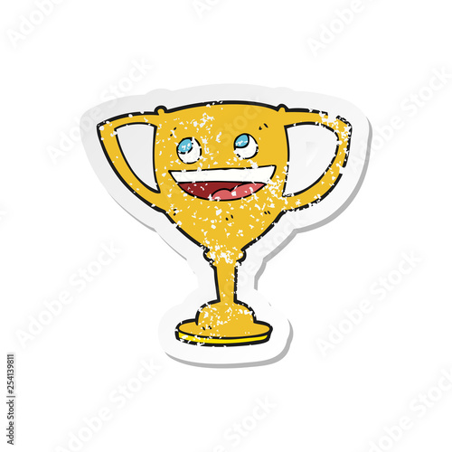 Wallpaper Mural retro distressed sticker of a cartoon sports trophy Torontodigital.ca