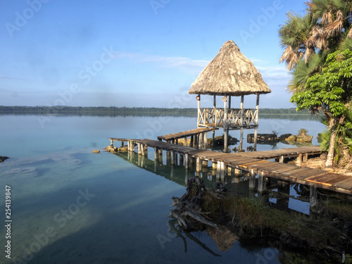 Laguna Lachua lies in the middle of the forest, Guatemala photo