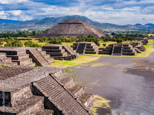 Stunning view of Teotihuacan Pyramids and Avenue of the Dead, Mexico photo