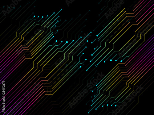 Circuit board, technology background, electronic concept, vector © vladystock