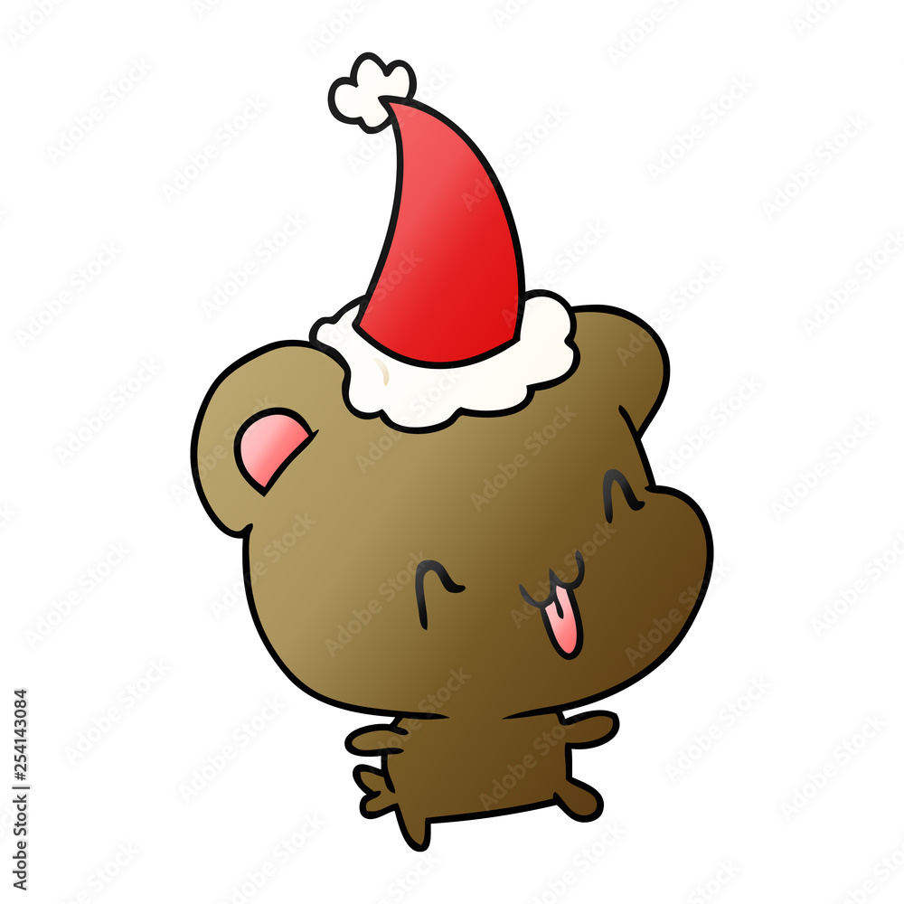 christmas gradient cartoon of kawaii bear christmas gradient cartoon of kawaii bear