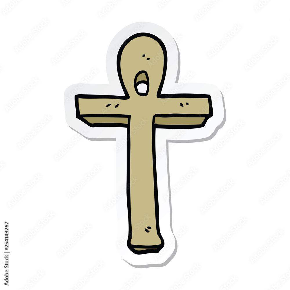 sticker of a cartoon ankh symbol sticker of a cartoon ankh symbol