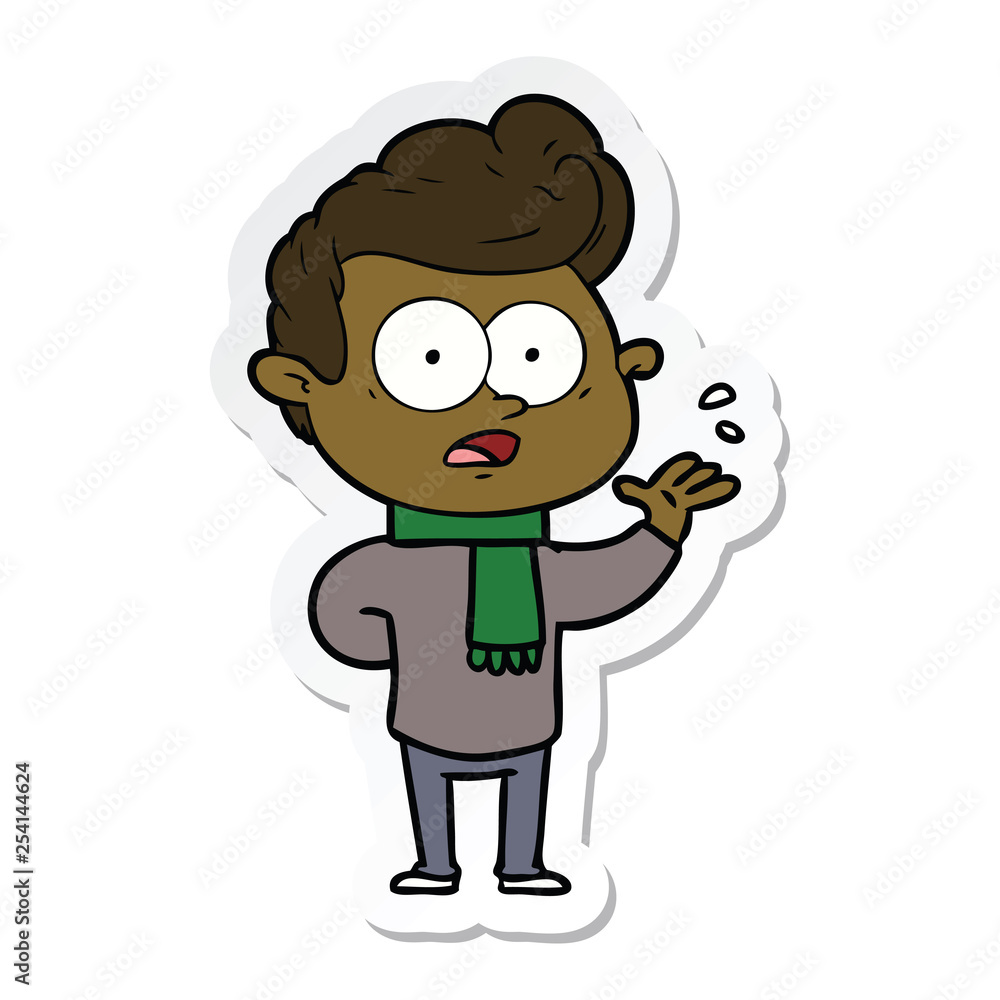 sticker of a cartoon staring man sticker of a cartoon staring man