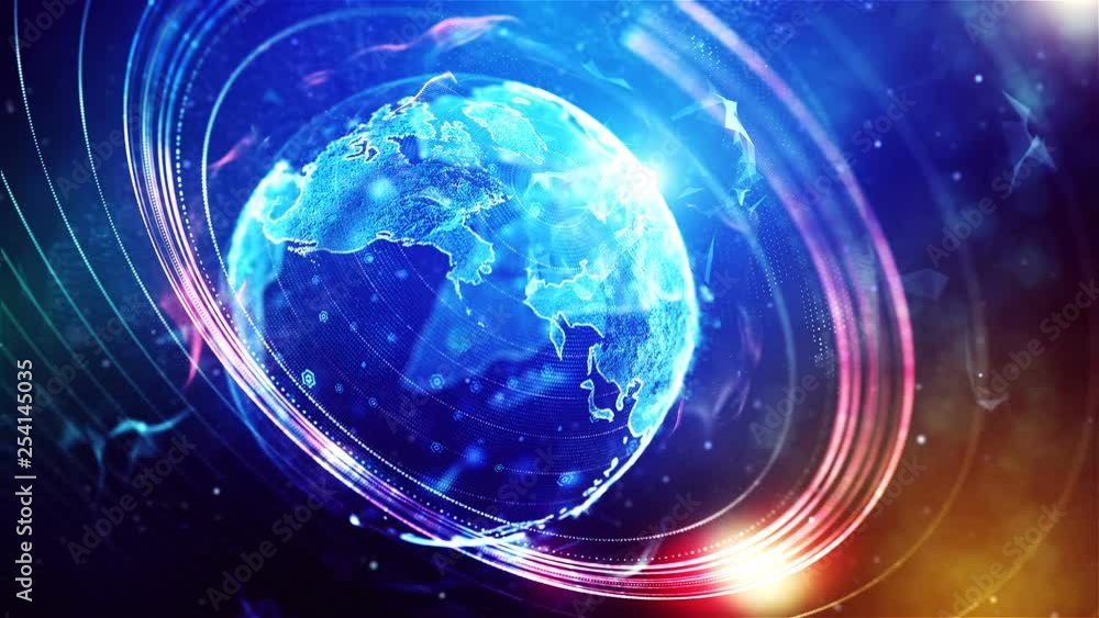 Abstract World Map With Glowing Networks Abstract World Map With Glowing Networks