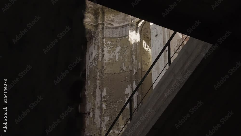 Camera movement in an abandoned building. Camera movement in an abandoned building.
