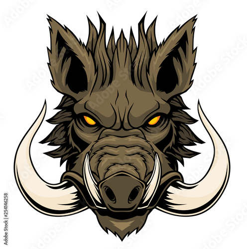 Wild boar head mascot.