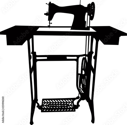 sewing machine silhouette vector