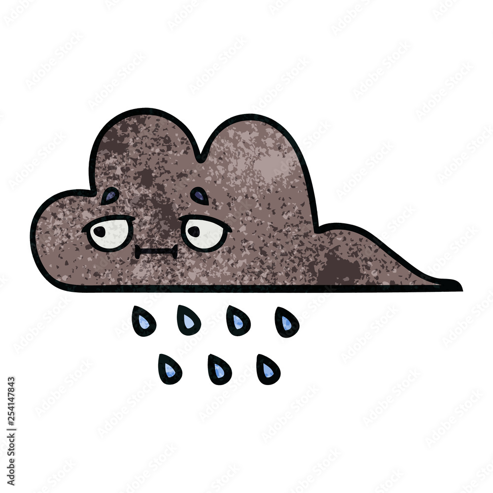 retro grunge texture cartoon storm rain cloud retro grunge texture cartoon storm rain cloud