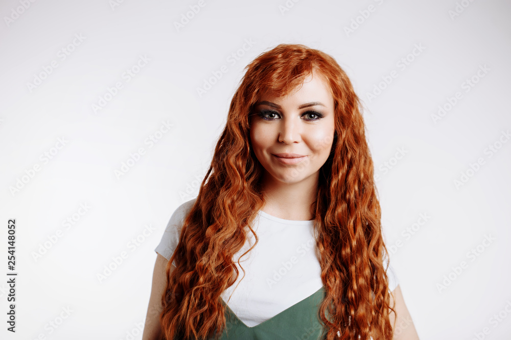 Portrait of beautiful redhead girl with long hair Portrait of beautiful redhead girl with long hair