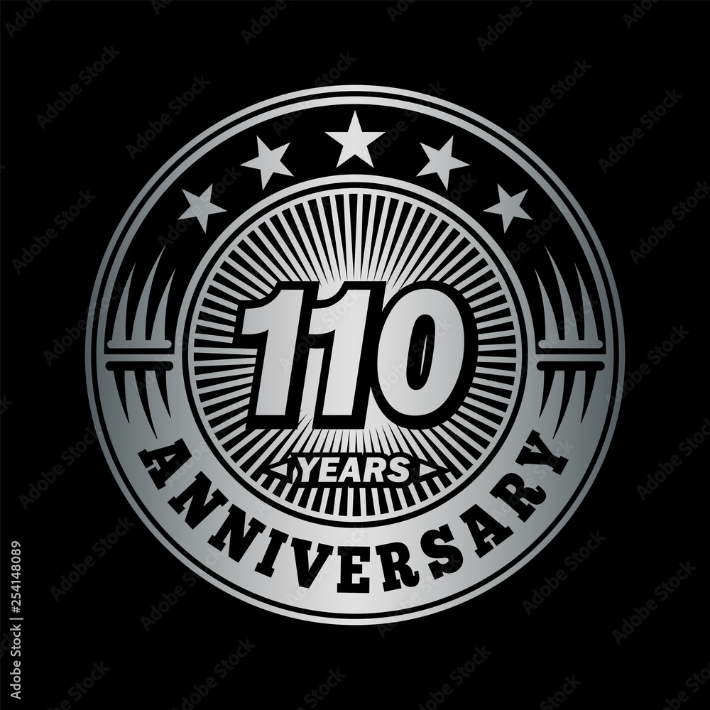 110 years anniversary. Anniversary logo design. Vector and illustration.