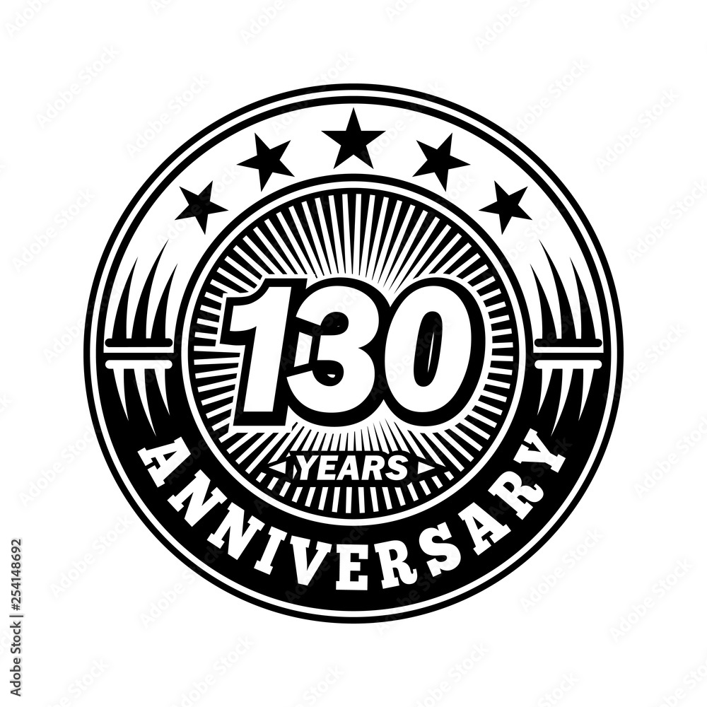 130 years anniversary. Anniversary logo design. Vector and illustration.