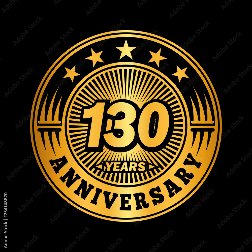 130 years anniversary. Anniversary logo design. Vector and illustration.