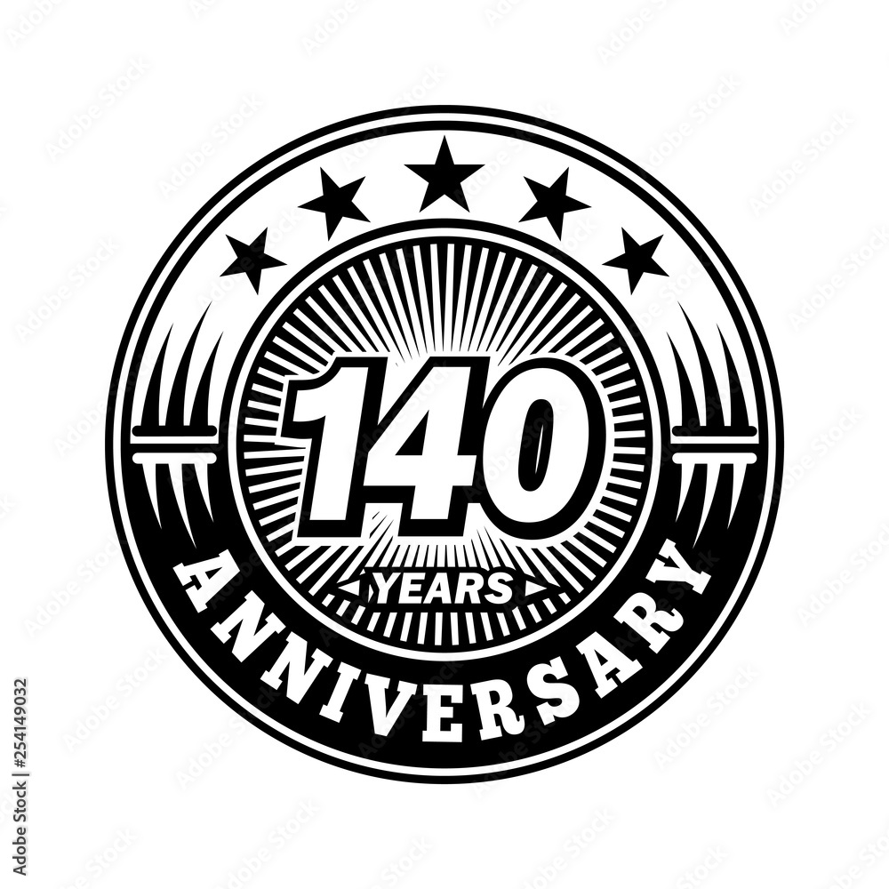 140 years anniversary. Anniversary logo design. Vector and illustration.