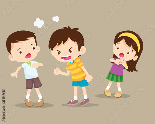 angry children Rampage boy and him friend