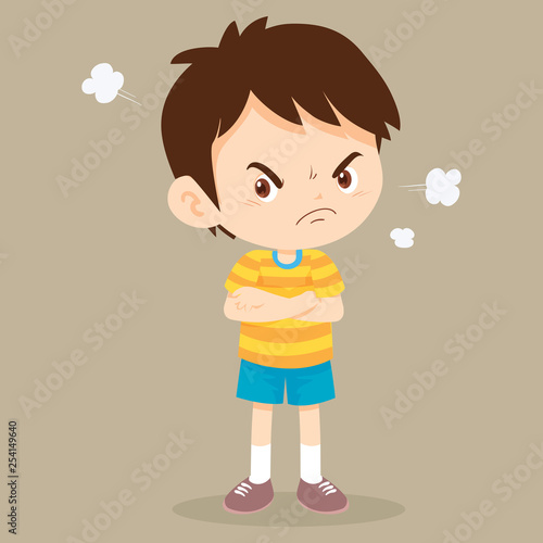 angry children boy arms crossed