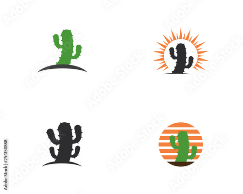 Cactus Logo template vector icon illustration design