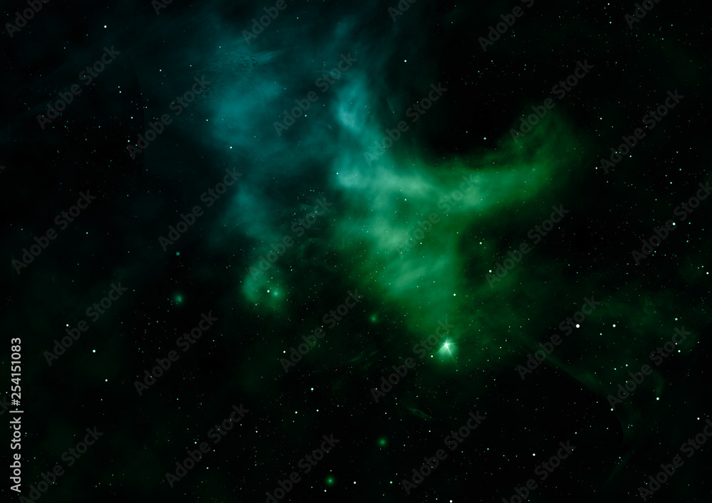 Fototapeta premium Star field in space and a nebulae. 3D rendering