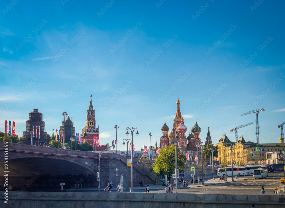 Spring cityscape of Moscow Kremlin