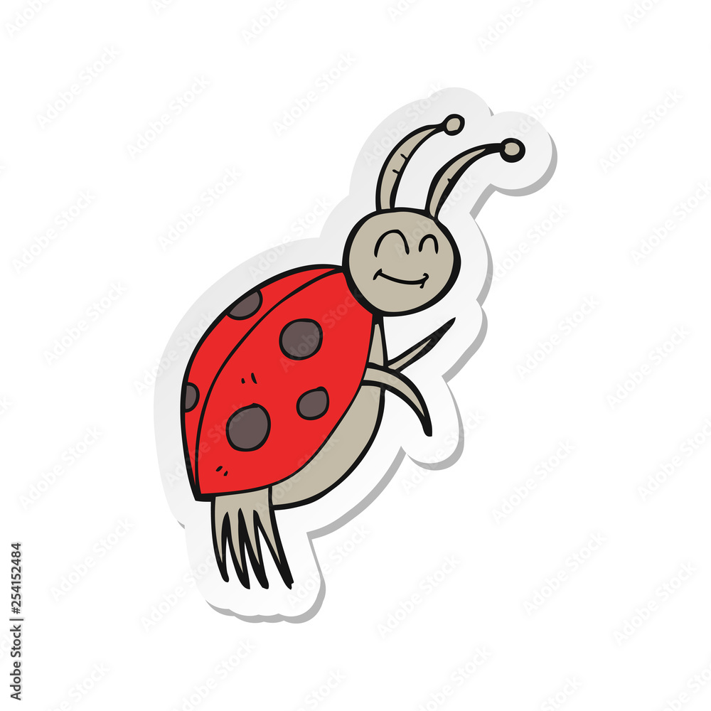 Fototapeta premium sticker of a cartoon ladybug