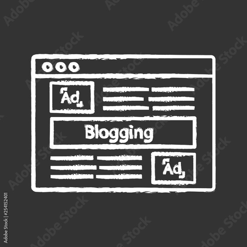 Blog advertising chalk icon