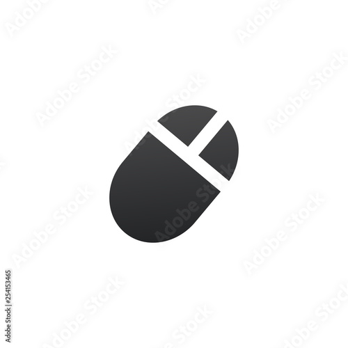computer mouse icon on roun...