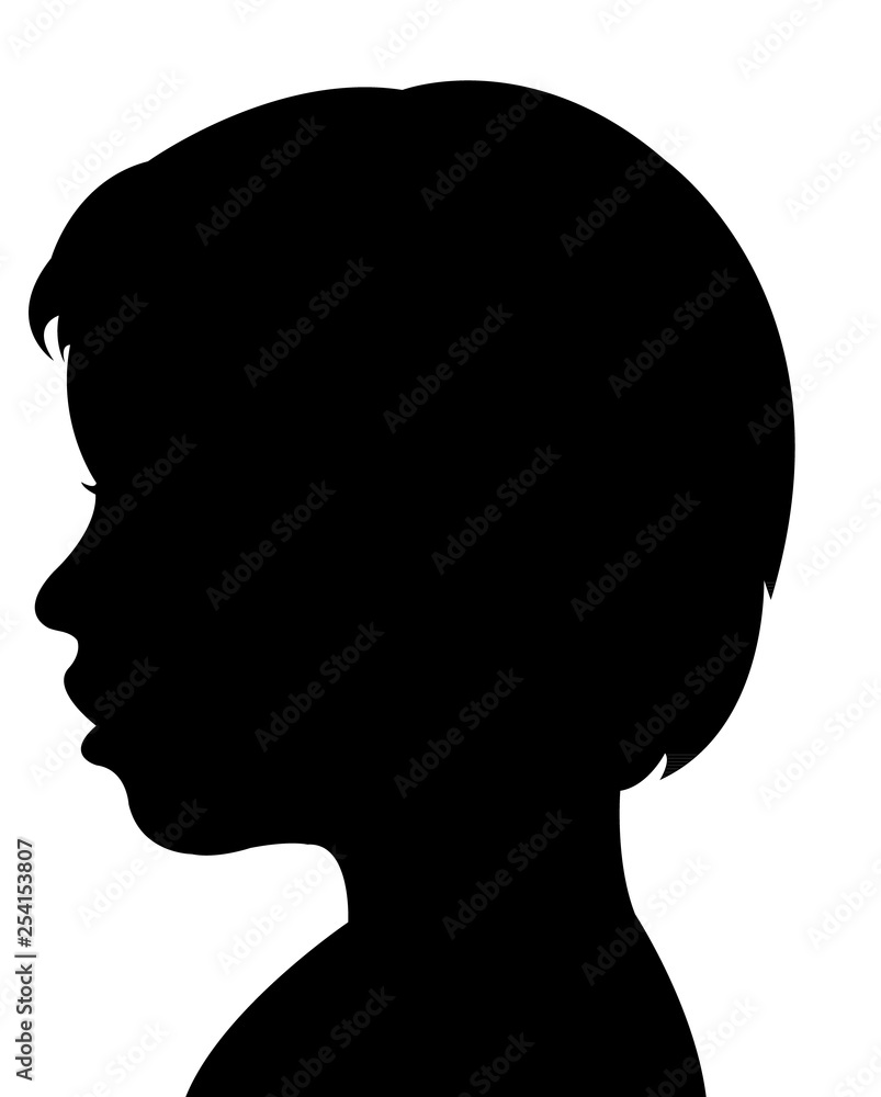 a child head silhouette vector