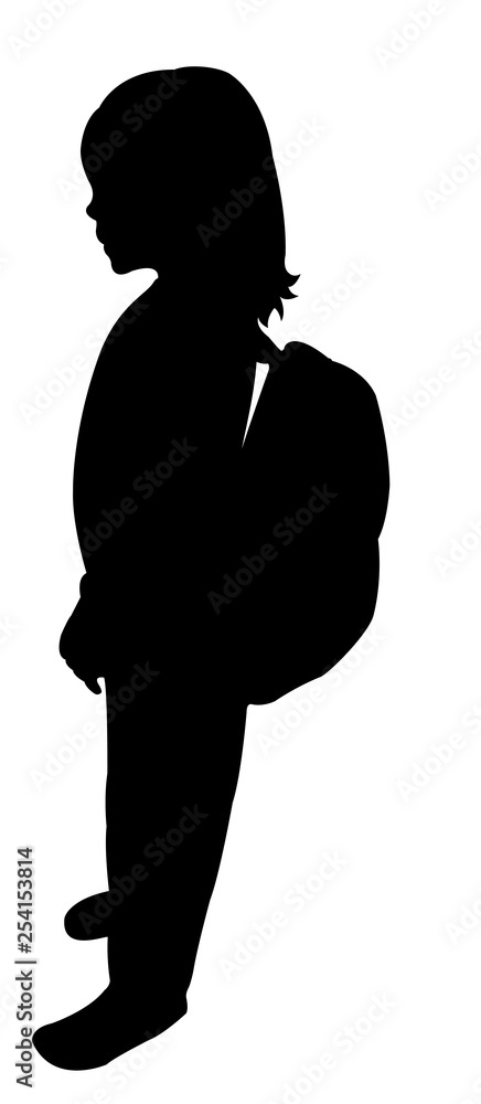 student child silhouette vector