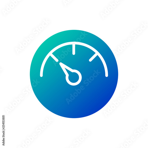 Gauge or Speedometer line icon, data and analytics, velocity sign, Vector illustration isolated on white background.