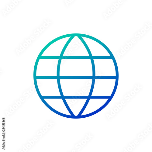 Globe Earth grid icon vecto...