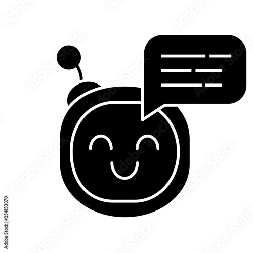 Chatbot message glyph icon