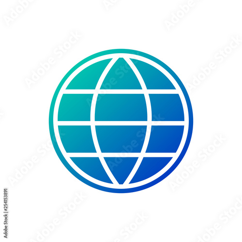 Globe Earth grid icon vecto...