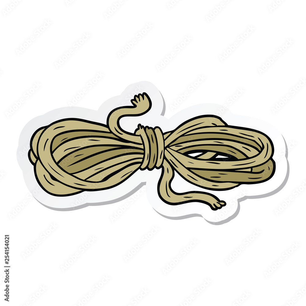 sticker of a cartoon rope