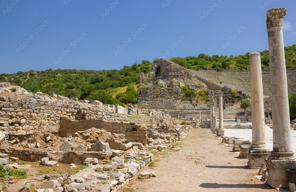 Archaeology, ancient ruins of Ephesus Turkey
