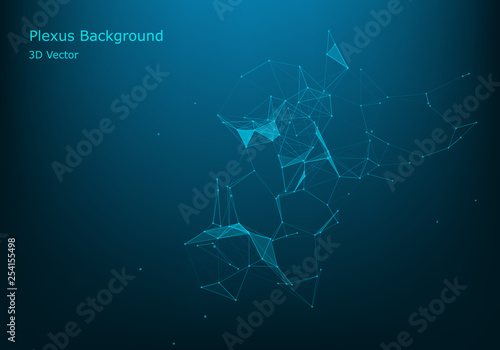 Molecular structure. Connected lines with dots. Chemistry, medicine, science, technology. Geometric abstract background. Polygonal Cyber Structure. Data Connection Concept.