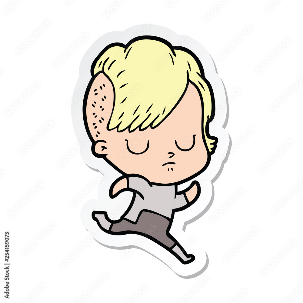 sticker of a cartoon woman sticker of a cartoon woman