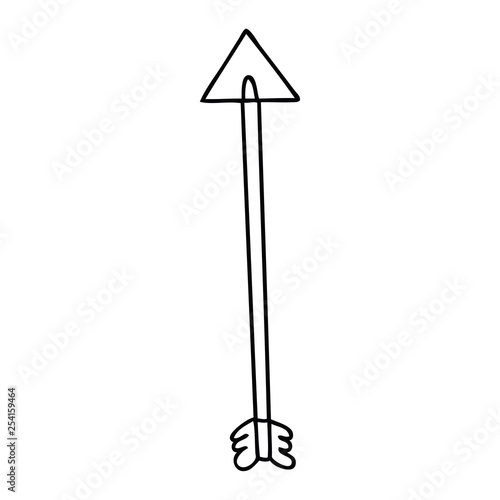 quirky line drawing cartoon arrow