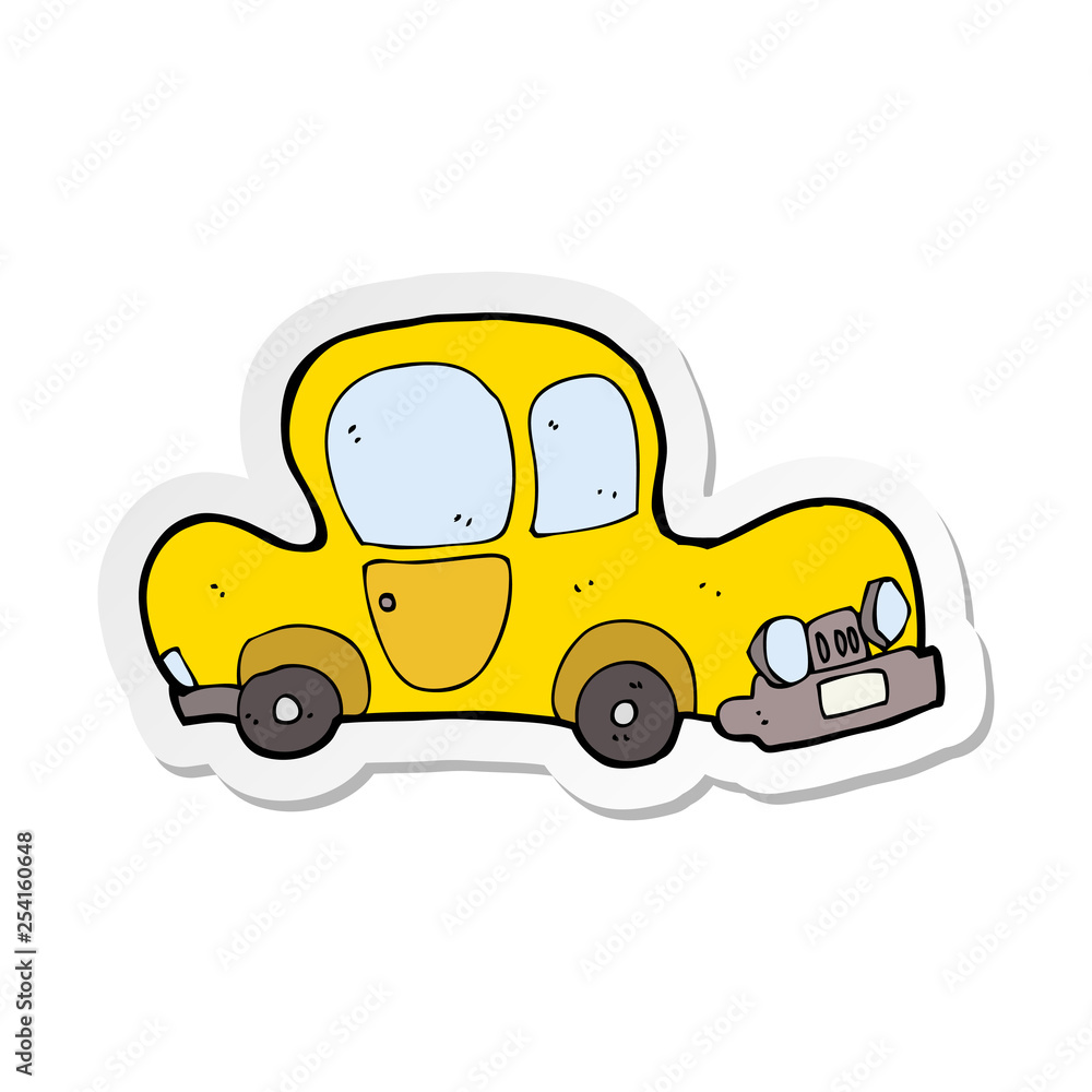 sticker of a cartoon car