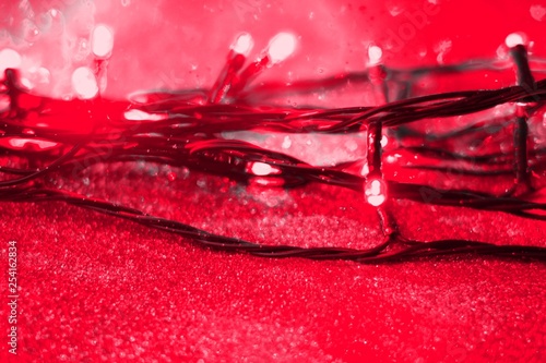 red disco garland sparks xmas bokeh texture - pretty abstract photo background