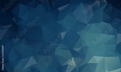 Dark Blue polygonal illustration, which consist of triangles. Geometric background in Origami style with gradient. Triangular design for your business.