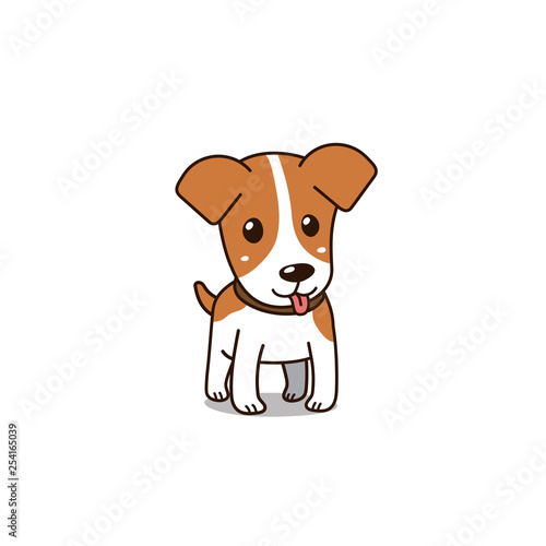 Cartoon vector character cute jack russell terrier dog for design.