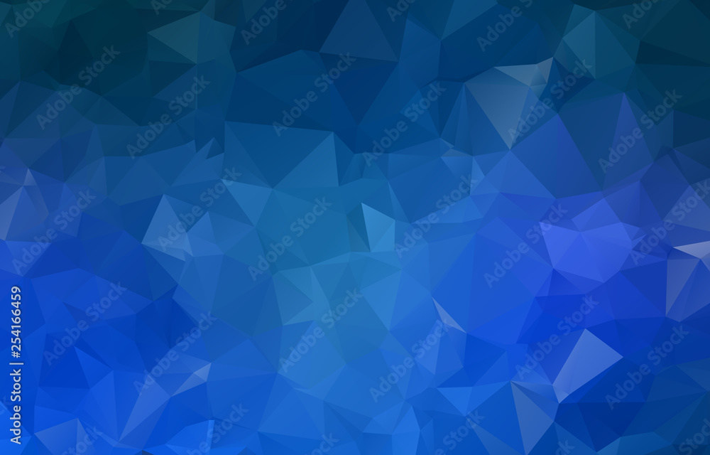 Blue geometric rumpled triangular low poly origami style gradient illustration graphic background. Vector polygonal design for your business.