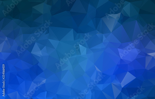 Blue geometric rumpled triangular low poly origami style gradient illustration graphic background. Vector polygonal design for your business.