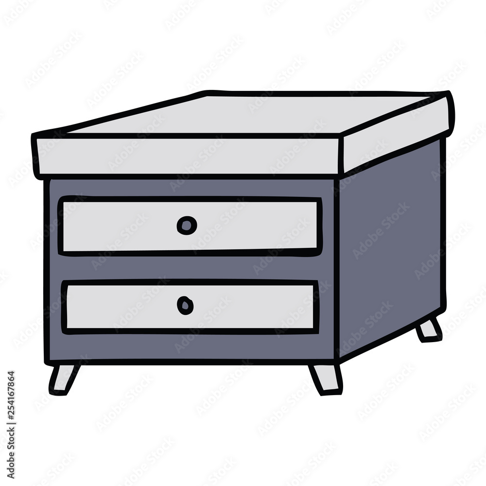 cartoon doodle of a bedside table cartoon doodle of a bedside table