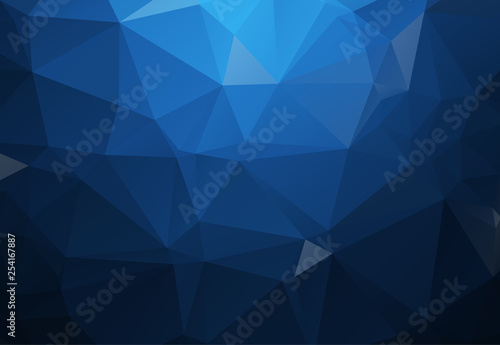 Dark blue polygonal illustration, which consist of triangles. Geometric background in Origami style with gradient. Triangular design for your business.