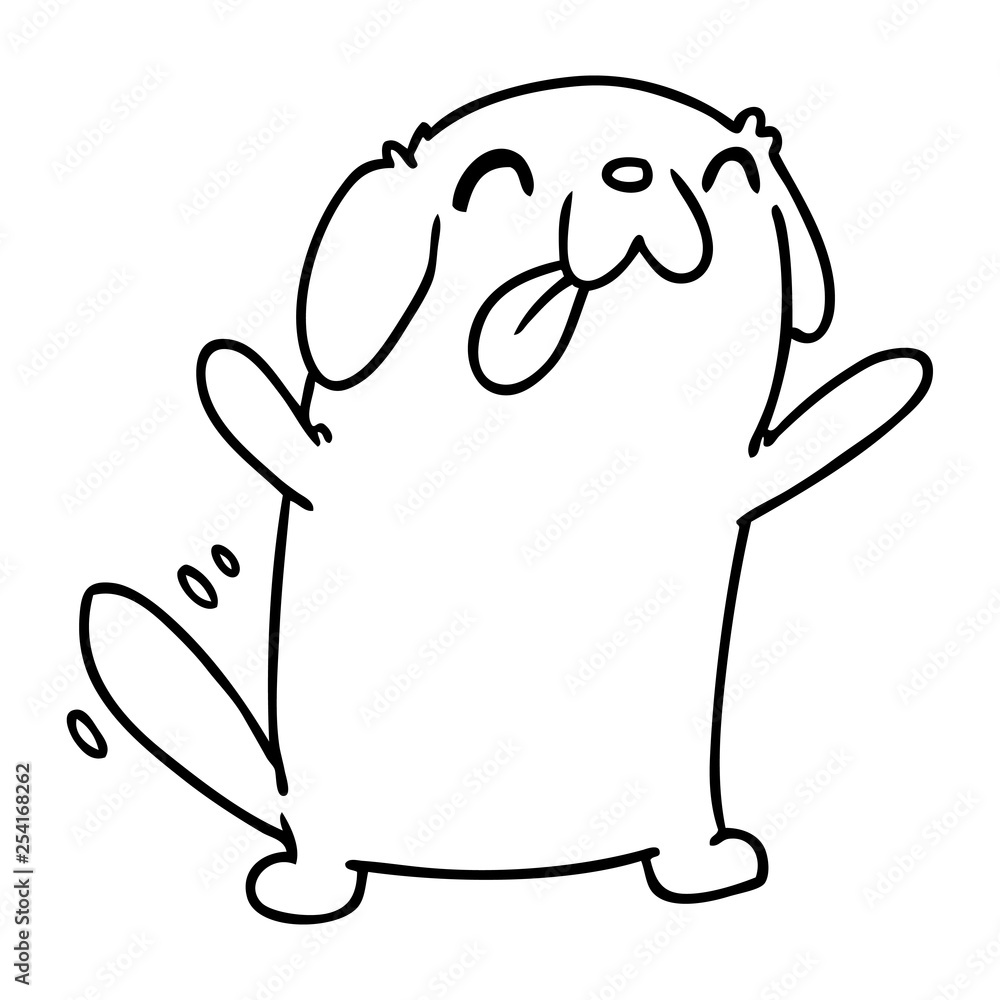 line drawing kawaii of a cute dog line drawing kawaii of a cute dog