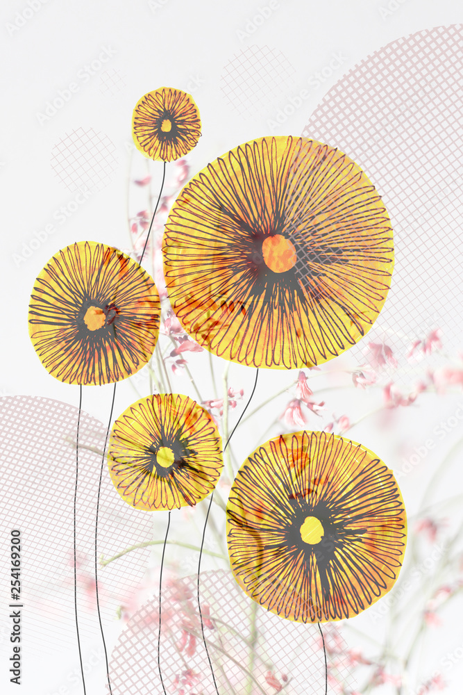 Obraz premium Abstrakte Blumen - Hintergrundbild